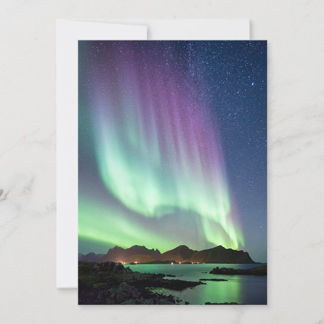 Aurora borealis holiday card (Front)