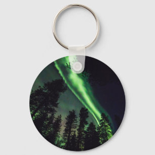 Aurora borealis in Finnish Lapland Key Ring