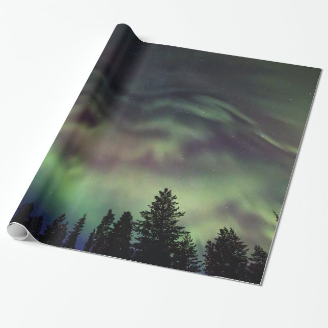 Aurora borealis in Finnish Lapland Wrapping Paper (Unrolled)