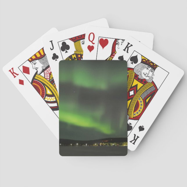 Aurora borealis in the sky poker deck (Back)