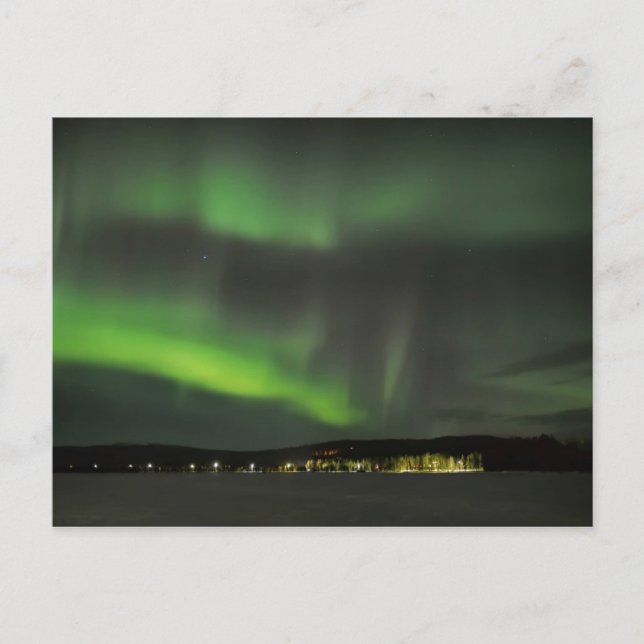 Aurora borealis in the sky postcard (Front)