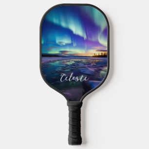 Aurora Borealis Iridescent Twilight Pickleball Paddle