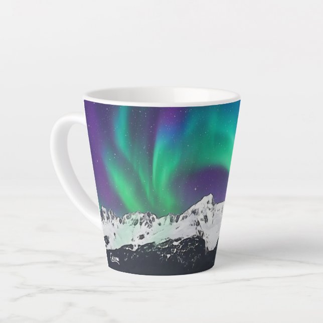 Aurora Borealis - Latte Mug (Left Angle)