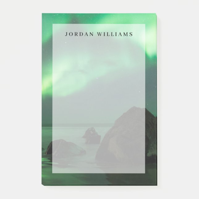Aurora Borealis | Lofoten Beach Norway Post-it Notes (Front)