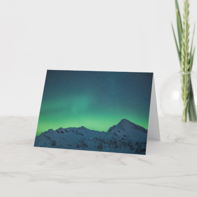 Aurora Borealis Mountain Card (Front)