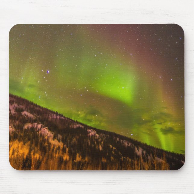 Aurora Borealis | Mountains Fairbanks Alaska Mouse Pad (Front)