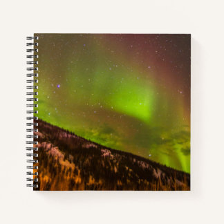Aurora Borealis | Mountains Fairbanks Alaska Notebook
