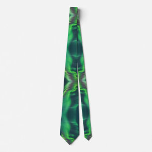 Aurora Borealis Mystical Boho Green Blue Neck Tie