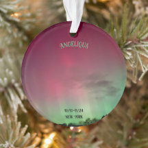 Aurora Borealis Name Date Acrylic Ornament
