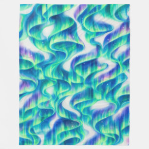 Aurora Borealis Northern Lights Abstract Pattern Fleece Blanket