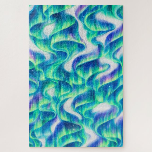 Aurora Borealis Northern Lights Abstract Pattern Jigsaw Puzzle (Vertical)