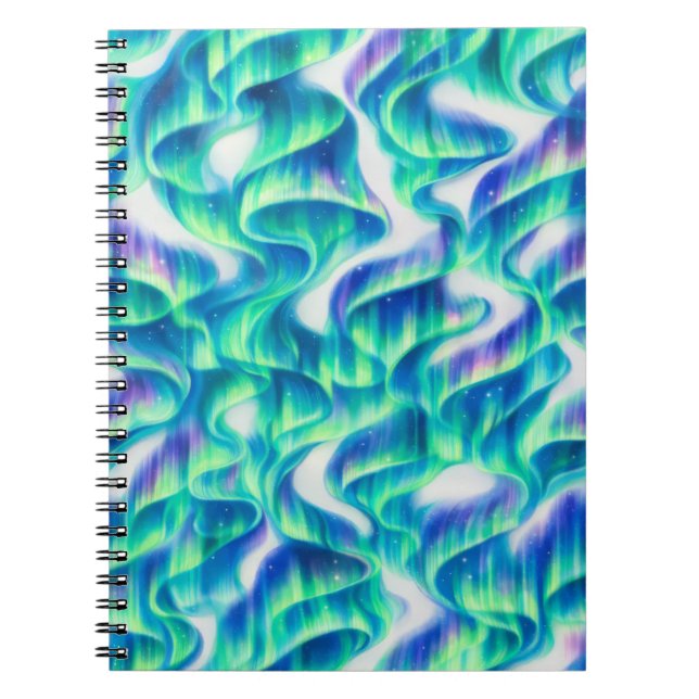 Aurora Borealis Northern Lights Abstract Pattern Notebook (Front)