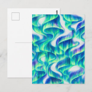 Aurora Borealis Northern Lights Abstract Pattern Postcard