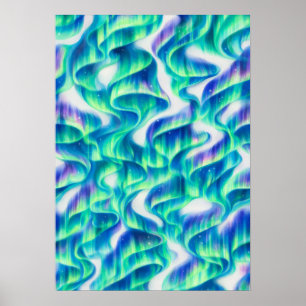 Aurora Borealis Northern Lights Abstract Pattern Poster