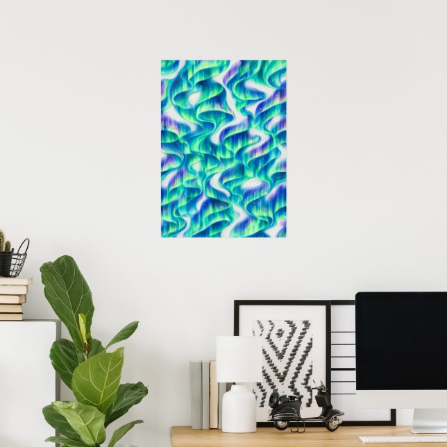 Aurora Borealis Northern Lights Abstract Pattern Poster (Home Office)