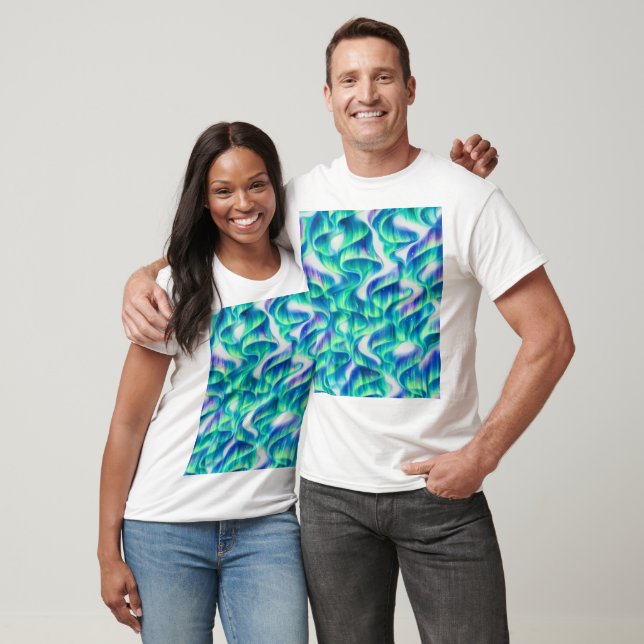 Aurora Borealis Northern Lights Abstract Pattern T-Shirt (Unisex)