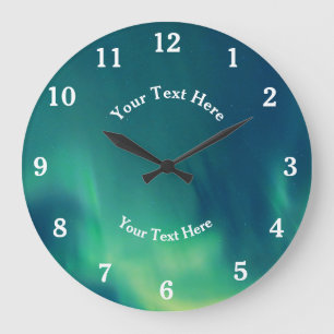 Aurora Borealis Northern Lights Alaska Arctic  Large Clock