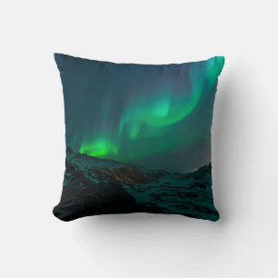 Aurora Borealis Northern lights Arctic Green Night Cushion