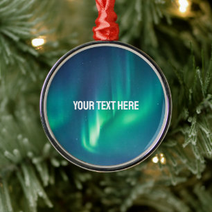 Aurora Borealis Northern lights arctic night sky C Metal Ornament