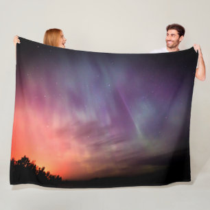 Aurora Borealis Northern lights Arctic night sky  Fleece Blanket