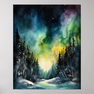 Aurora Borealis Northern Lights Art Print Poster