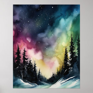 Aurora Borealis Northern Lights Art Print Poster