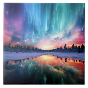 Aurora Borealis, Northern Lights, Ceramic Tile