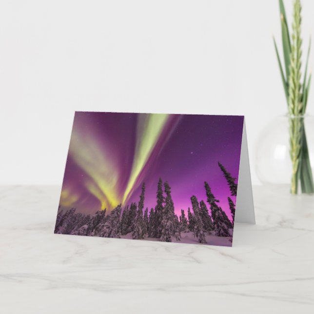 Aurora Borealis Northern Lights Fairbanks Alaska Card (Front)