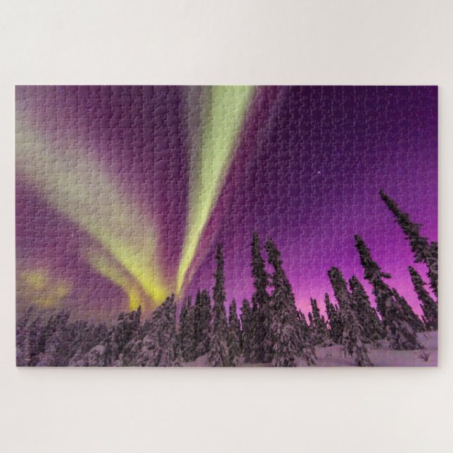 Aurora Borealis Northern Lights Fairbanks Alaska Jigsaw Puzzle (Horizontal)