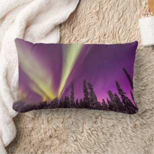 Aurora Borealis Northern Lights Fairbanks Alaska Lumbar Cushion