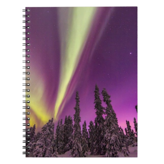 Aurora Borealis Northern Lights Fairbanks Alaska Notebook (Front)
