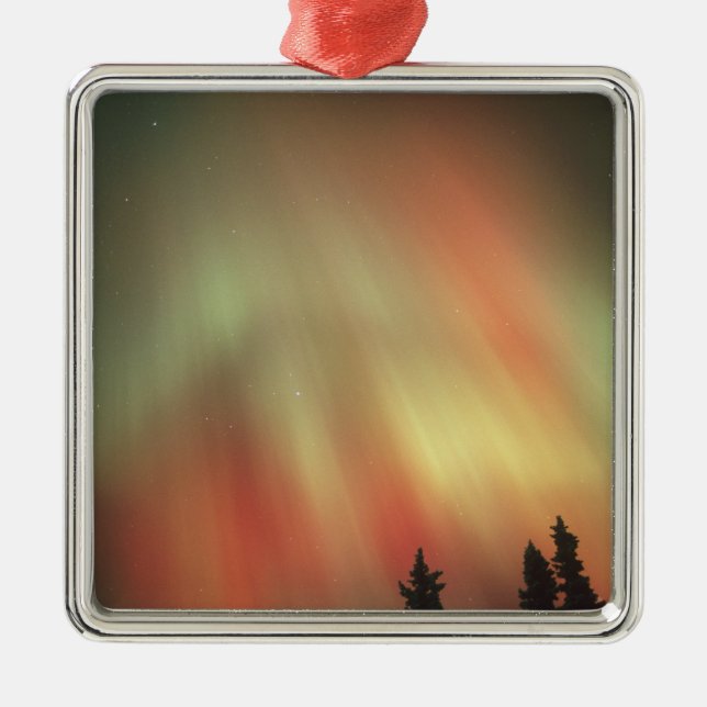 Aurora Borealis, Northern Lights, Fairbanks Metal Ornament (Front)