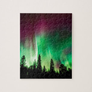 Aurora borealis northern lights jigsaw puzzle