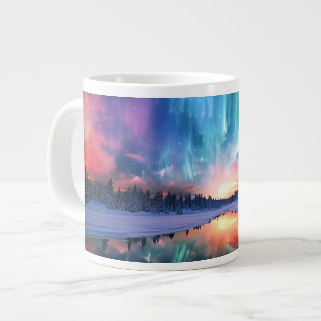 Aurora Borealis, Northern Lights, Large Coffee Mug (Front Left)