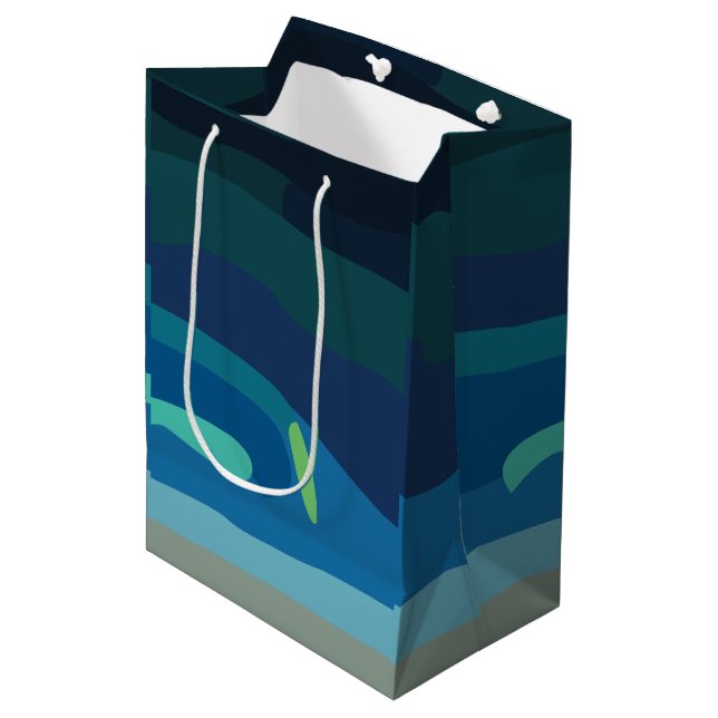 Aurora Borealis Northern Lights Medium Gift Bag (Front Angled)