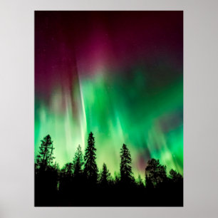 Aurora borealis northern lights poster