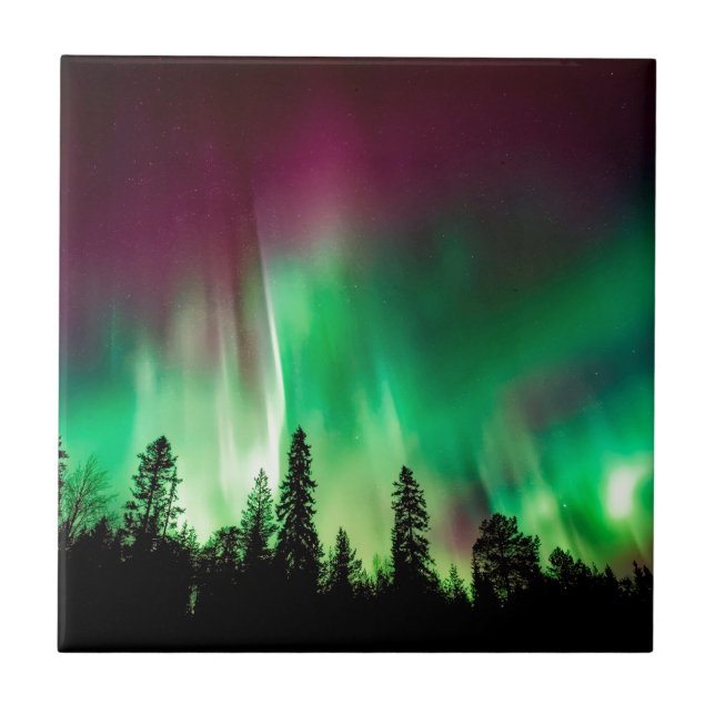 Aurora borealis northern lights tile (Front)