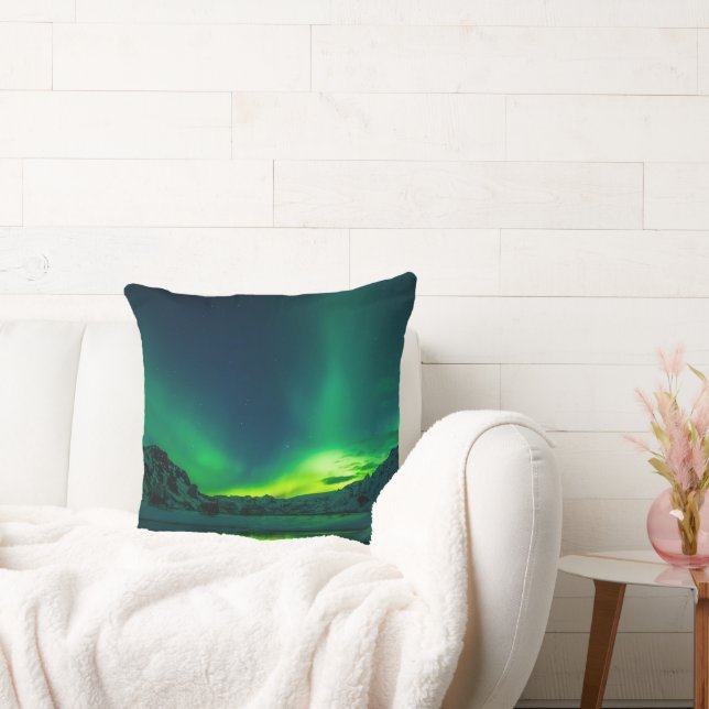 Aurora Borealis Northern lights Tree Woods Forest Cushion (Couch)