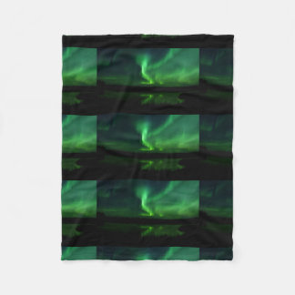 Aurora Borealis Northern Lights Trees Nature Lands Fleece Blanket