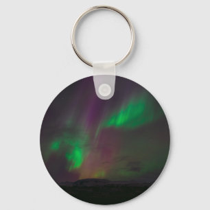 Aurora Borealis Northern Lights Trees Nature Lands Key Ring