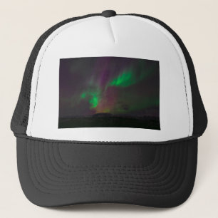 Aurora Borealis Northern Lights Trees Nature Lands Trucker Hat