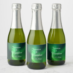 Aurora Borealis Northern lights Wedding Sparkling Wine Label