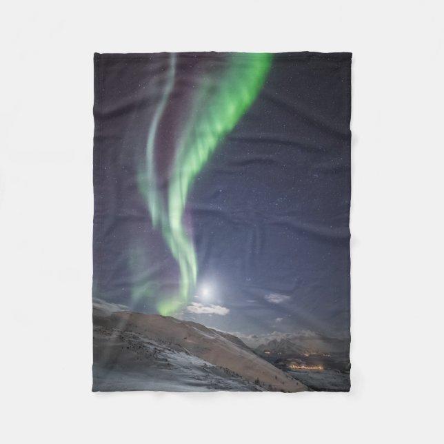 Aurora Borealis Norway Fleece Blanket (Front)