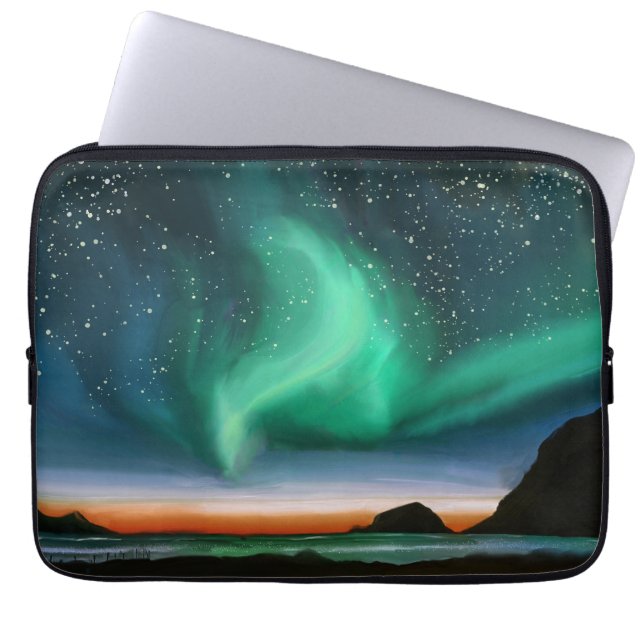 Aurora Borealis - Oil Painting Laptop Sleeve (Front)