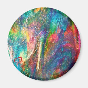 Aurora Borealis Original Abstract Artwork Sangria Magnet