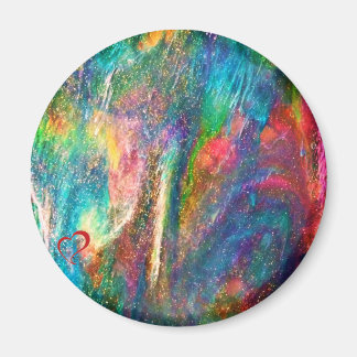 Aurora Borealis Original Abstract Artwork Sangria Magnet