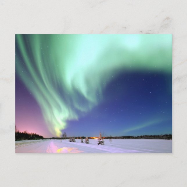Aurora Borealis over Alaska Postcard (Front)