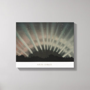 Aurora Borealis Print, Trouvelot, 1881, Restored Canvas Print