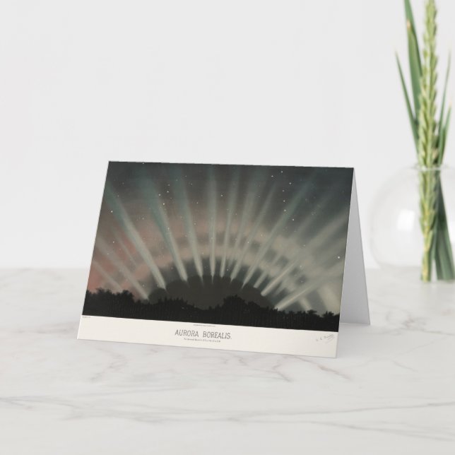 Aurora Borealis Print, Trouvelot, 1881, Restored Card (Front)
