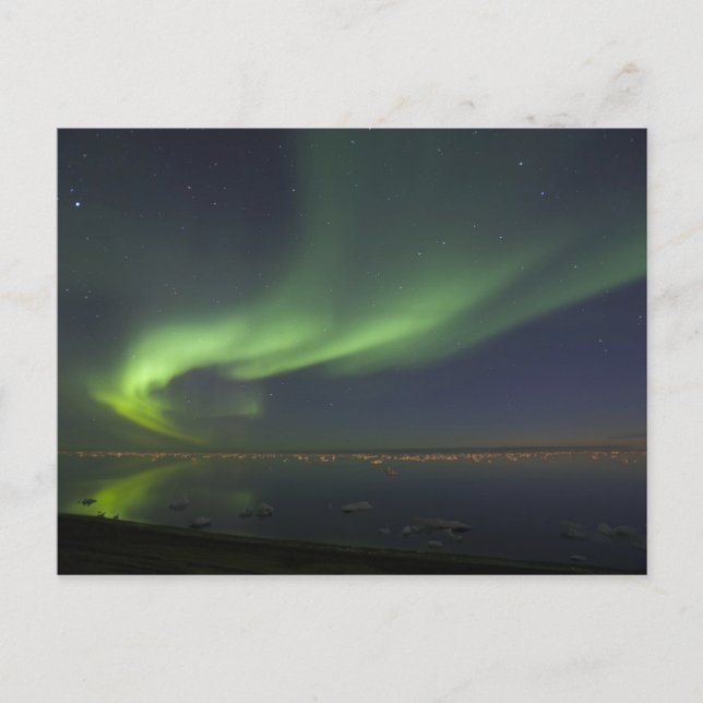Aurora Borealis reflected in Arctic Ocean Postcard (Front)